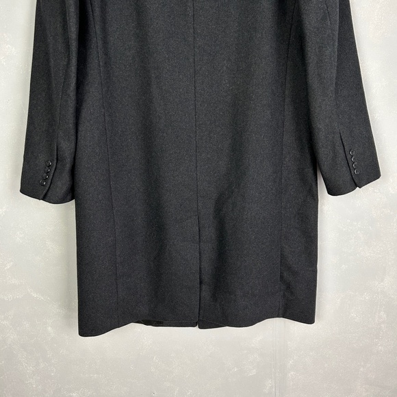 London Fog men's size 42L wool blend long coat dark gray lined - Picture 8 of 16